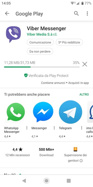 Attendi il completamento del processo di installazione