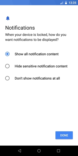 Select your preferred option and select DONE