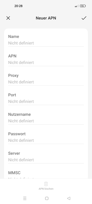 Geben Sie MMS-Informationen ein