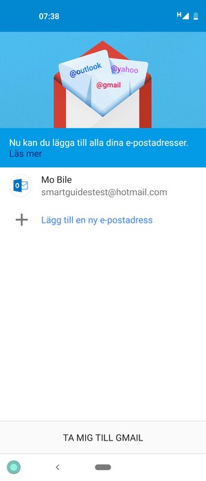 Välj TA MIG TILL GMAIL
