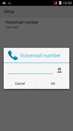 Enter the Voicemail number and select OK