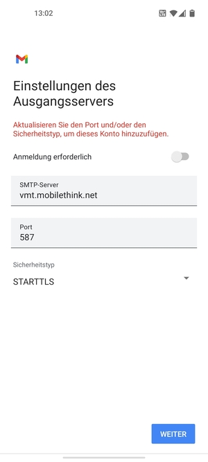 Wählen Sie Sicherheitstyp