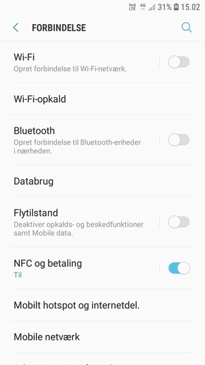 Scroll til og vælg Mobile netværk