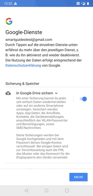 Wählen Sie MEHR