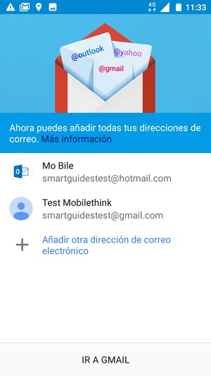 Seleccione IR A GMAIL