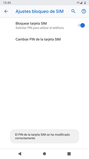 Su PIN de la tarjeta SIM ha sido cambiado
