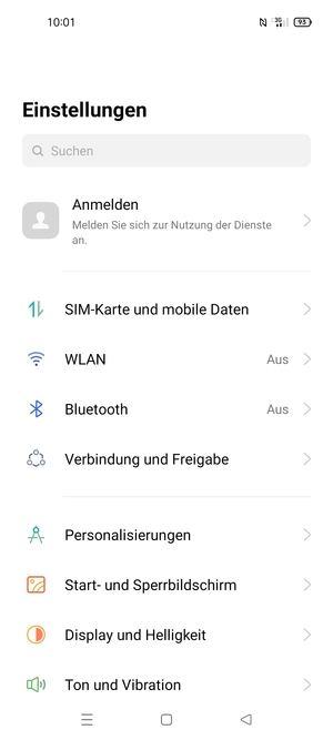 Wählen Sie SIM-Karte und mobile Daten