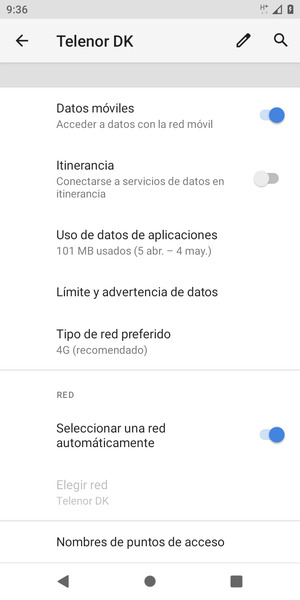 Desplácese y seleccione Nombres de puntos de acceso