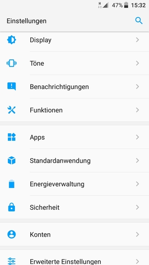 Scrollen Sie und wählen Sie Sicherheit