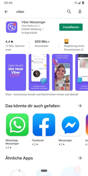 Wählen Sie die App