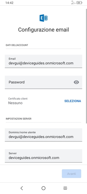 Inserisci la tua password
