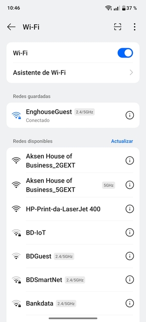 Ahora está conectado a la red Wi-Fi