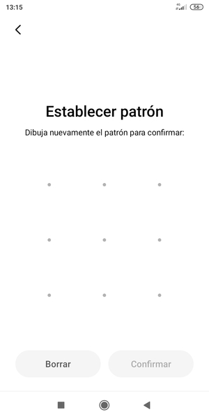 Dibuje de nuevo el patrón de desbloqueo
