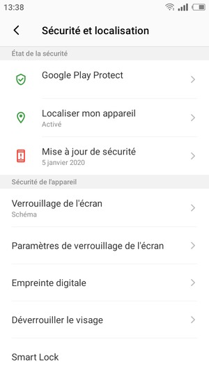 Votre téléphone est maintenant sécurisé par un écran de verrouillage
