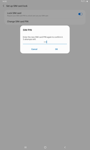 Confirm your new SIM card PIN and select OK