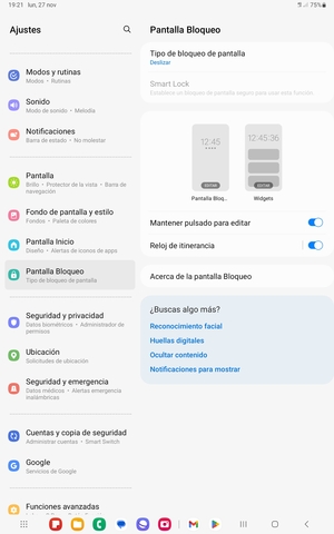 Seleccione Tipo de bloqueo de pantalla