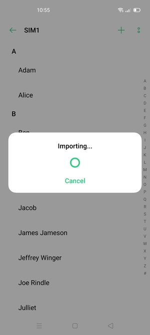 Your contacts will be saved to your Google account and saved to your phone the next time Google is synced.