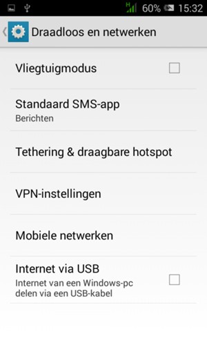 Selecteer Mobiele netwerken