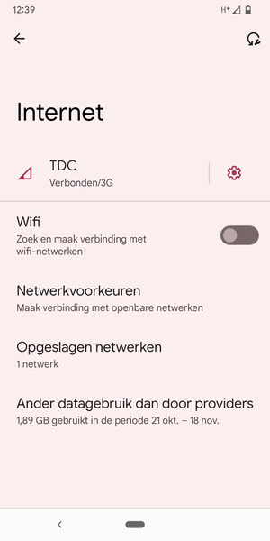 Schakel Wifi in