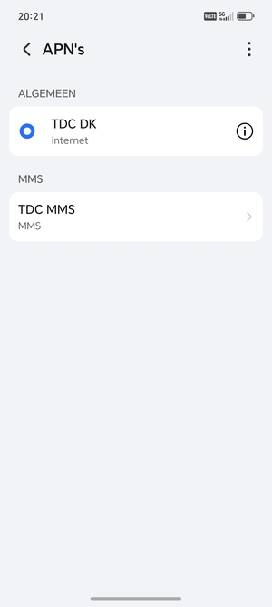 Selecteer de Menu-knop