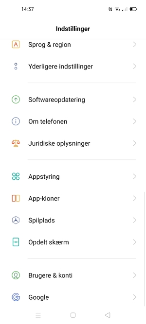 Scroll til og vælg Softwareopdatering