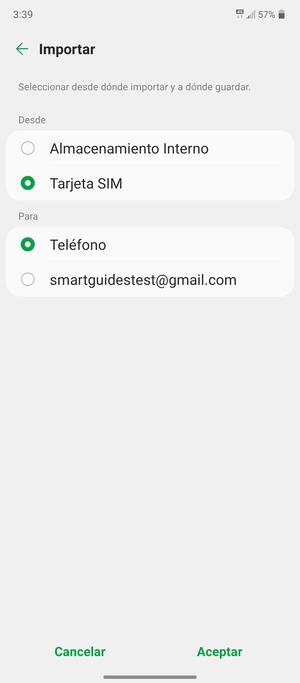 Seleccione su cuenta de Google y seleccione Aceptar