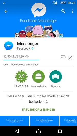 Afvent at installeringen er afsluttet