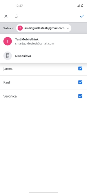 Seleziona il tuo account Google