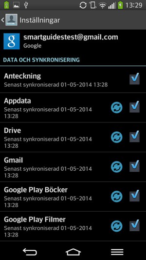 Din information kommer att synkroniseras