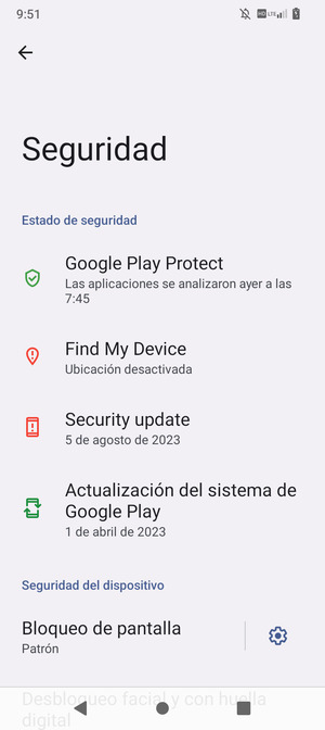 El teléfono ha sido asegurado con un bloqueo de pantalla