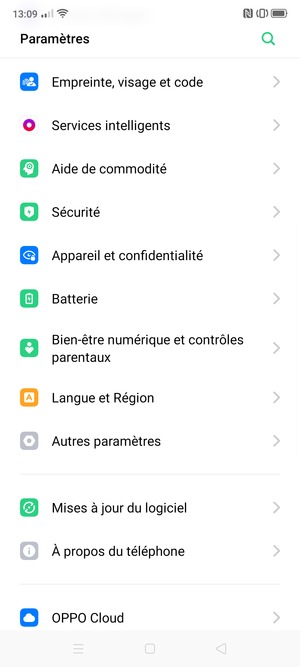 Faites défiler et sélectionnez Appareil et confidentialité