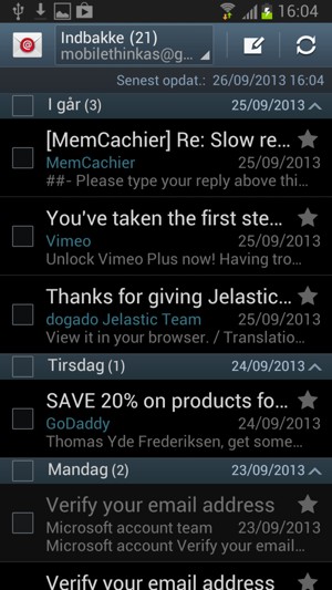 Din Gmail/Hotmail er klar til brug
