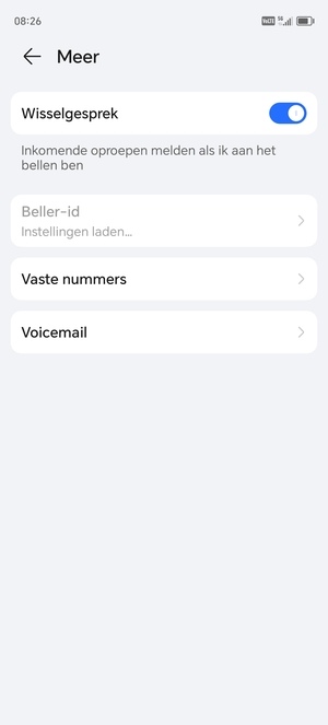 Selecteer Voicemail