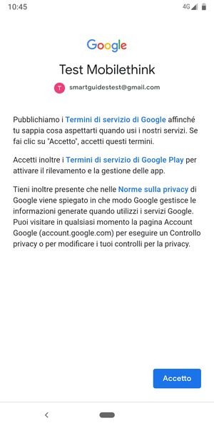 Seleziona Accetto