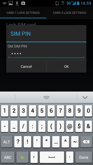 Enter your Old SIM PIN and select OK