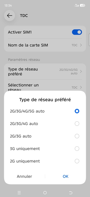 Sélectionnez votre option préférée et sélectionnez OK