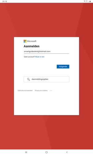Voer uw Hotmail adres in en selecteer Volgende