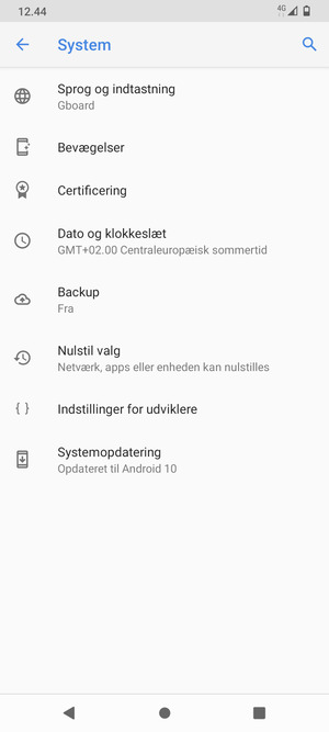 Vælg Backup