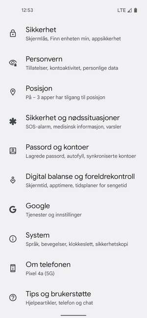 Bla til og velg System