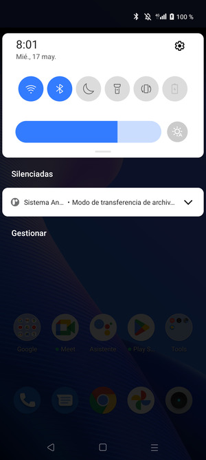 Deslice hacia abajo el menú superior de nuevo