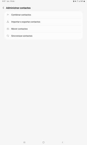Seleccione Importar o exportar contactos