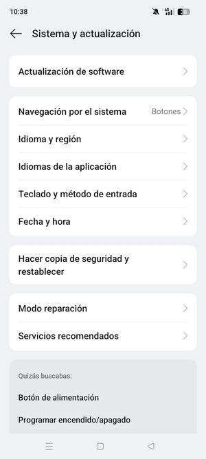 Seleccione Actualización de software