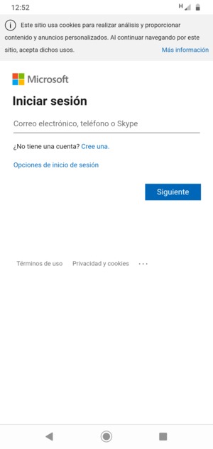 Introduzca su Dirección de correo electrónico y seleccione Siguiente