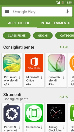 Seleziona la barra di ricerca