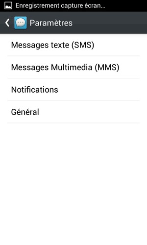 Sélectionnez Message texte(SMS)