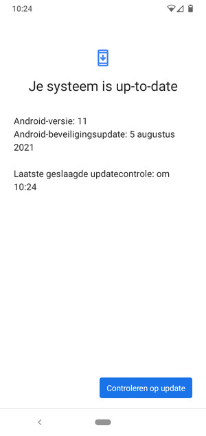 Als uw telefoon up-to-date is, zult u het volgende scherm zien