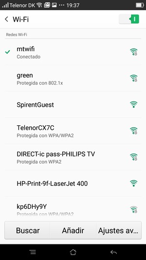 Ahora está conectado a la red Wi-Fi