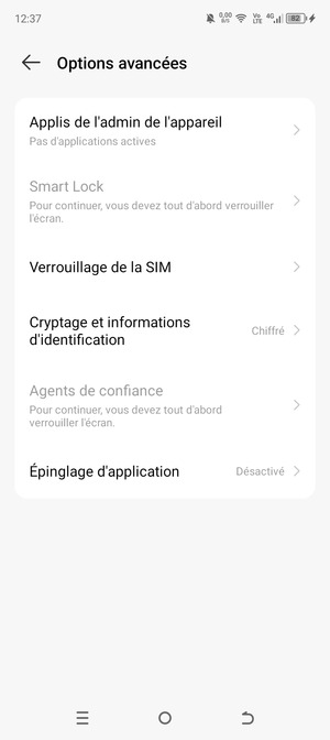 Sélectionnez Verrouillage de la SIM