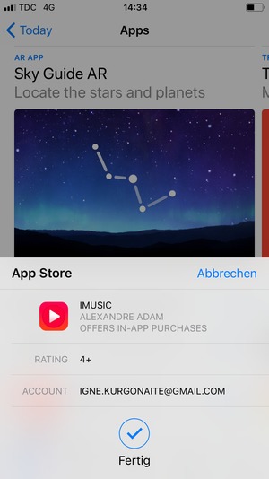 Wählen Sie Fertig