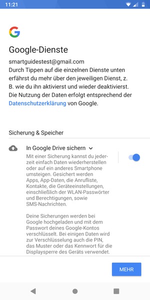 Wählen Sie MEHR